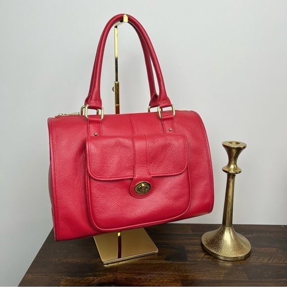 Ora Delphine Kelly Red Satchel Handbag Crossbody - Picture 1 of 10